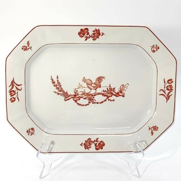 Vintage Ironstone Rooster Platter Farmhouse Chic